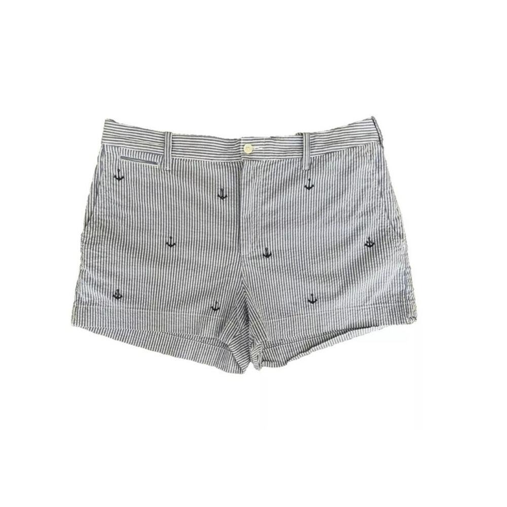 Polo Ralph Lauren Seersucker Blue Striped Shorts Anchors 14 Nautical Preppy XL